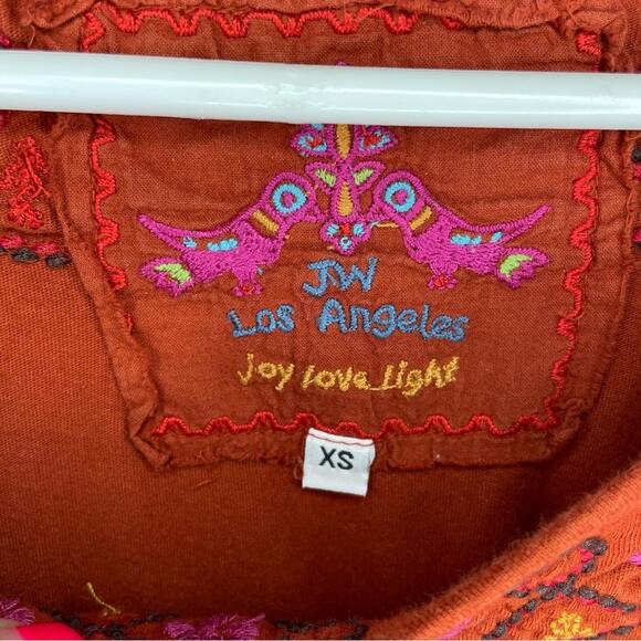 Johnny Was Rust Embroidered Top Size XS - Picture 2 of 4
